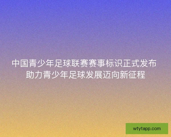中国青少年足球联赛赛事标识正式发布 助力青少年足球发展迈向新征程